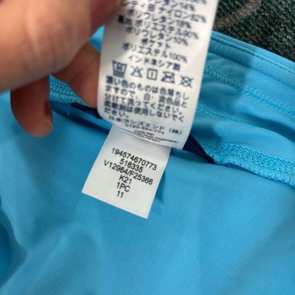 Lands End Women's 9" Board Shorts with Panty Blue Lined size 8 Bermuda Swim Long - Picture 9 of 16